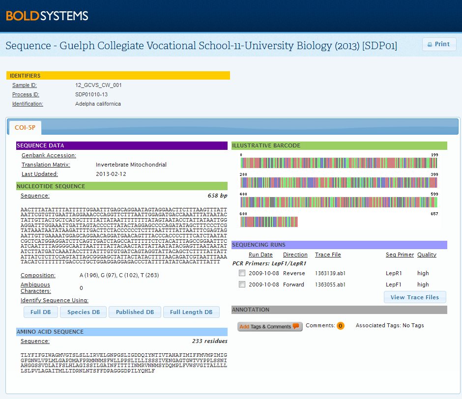 Sequence Page